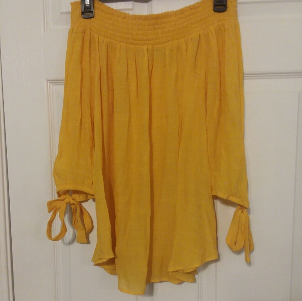 Gold off the shoulder top